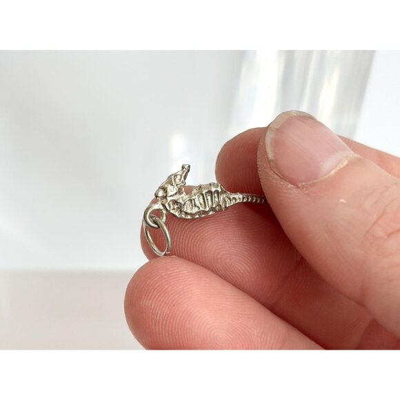 Seahorse Figural Nautical Sterling Silver 925 Vintage Pendant | Charm - Picture 8 of 10
